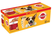 Pedigree Wet Food for Adult Dogs in Jelly Mix of Flavors (With Beef, With Chicken, With Lamb, With Poultry) 40x100g