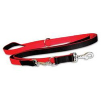 Dingo Extra Double Strap Convertible Leash for Dogs Red/Black 220cm