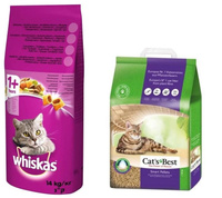 WHISKAS Dry Cat  with Chicken 14kg + Rettenmaier JRS Cats Best Smart Pellets 20l/10kg