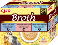 INABA Ciao Broth - complementary food for cats, broth with chicken, salmon, tuna and scallop flavor 24x40g