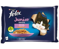 no pork Felix Fantastic Junior Jelly with Chicken and Salmon 4x85g