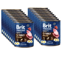 NO PORK Brit Premium By Nature Turkey With Liver 18x800g