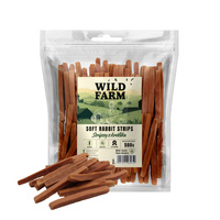 WILD FARM Rabbit Strips 500g dog treats