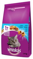 no pork WHISKAS Adult Dry Cat Food 1+ with Tuna and Vegetables 1.4kg