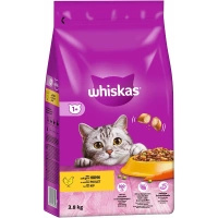 WHISKAS Adult 3.8 kg – dry food for adult cats, with delicious chicken