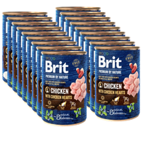 no pork Brit Premium By Nature Chicken With Chicken Hearts 18x400g