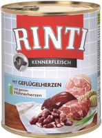 Rinti Kennerfleisch Geflugelherzen wet dog food – chicken hearts 800g