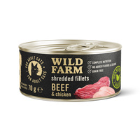 WILD FARM Fillets Beef&Chicken 70g - grain-free wet cat food, fillet in broth