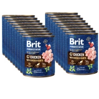 no pork Brit Premium By Nature Chicken With Chicken Hearts 18x800g
