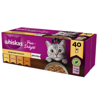 WHISKAS Adult pouches 40 x 85 g Poultry Delights – wet food for adult cats, in jelly (pieces with: chicken, turkey, poultry, duck)