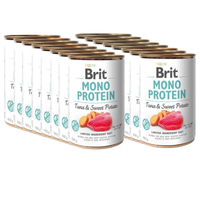 no pork  Brit Mono Protein Tuna & Sweet Potato 18x400g