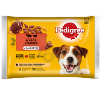 Pedigree Wet Food for Adult Dogs in Jelly (with Beef, with Poultry) 4x100g