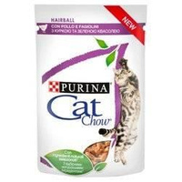 NO PORK Purina Cat Chow Hairball Chicken and Green Beans in Sauce 85g