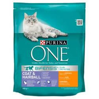 no pork Purina One Cat Coat & Hairball Chicken Food for Cats 800g