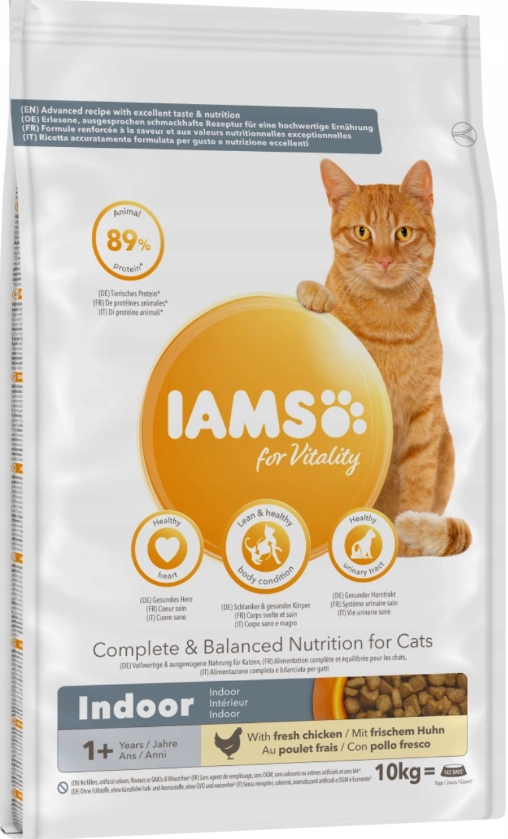 IAMS Dry food for Vitality Indoor for adult and senior cats not living at home chicken 10kg AgbZoo Pet Shop