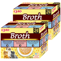 INABA Ciao Broth – complementary cat food with chicken, salmon, tuna and scallop flavour 2x(24x40g)