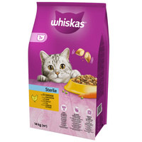 WHISKAS Dry Food for Sterilized Cats 1+ Sterile with Chicken 14kg