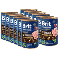 no pork Brit Premium By Nature Chicken With Chicken Hearts 12x400g