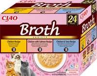 INABA Ciao Broth - complementary food for cats, broth with chicken, salmon and tuna flavor, 24x40g
