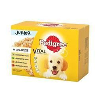 Pedigree Wet Food for Puppies Mixed Flavors Chicken with Rice, Lamb with Rice, Poultry with Rice, and Beef with Rice in Jelly 12x100g