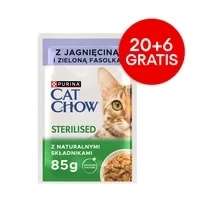 CAT CHOW Sterilised Cat Food with lamb and green beans in sauce 85g - 20 SASKETS + 6 FREE !!!