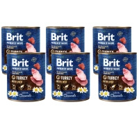 NO PORK Brit Premium By Nature Turkey With Liver 6x800g