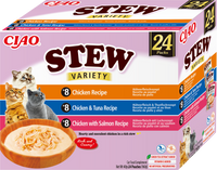 INABA Cat Ciao Stew - complementary food for cats with chicken, tuna and salmon flavor 24x40g