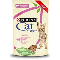 no pork Purina Cat Chow Kitten Food with Lamb and Courgette in Sauce 85g