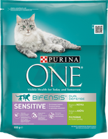 no pork Purina One Cat Sensitive Food with turkey for cats 800g