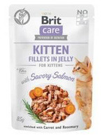 no pork Brit Care Cat Pouch Kitten Fillets in Salmon Sauce Enriched with Carrots and Rosemary 85g
