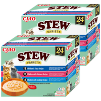 INABA Cat Ciao Stew - complementary food for cats with chicken, tuna, salmon and scallop flavor 2x(24x40g)